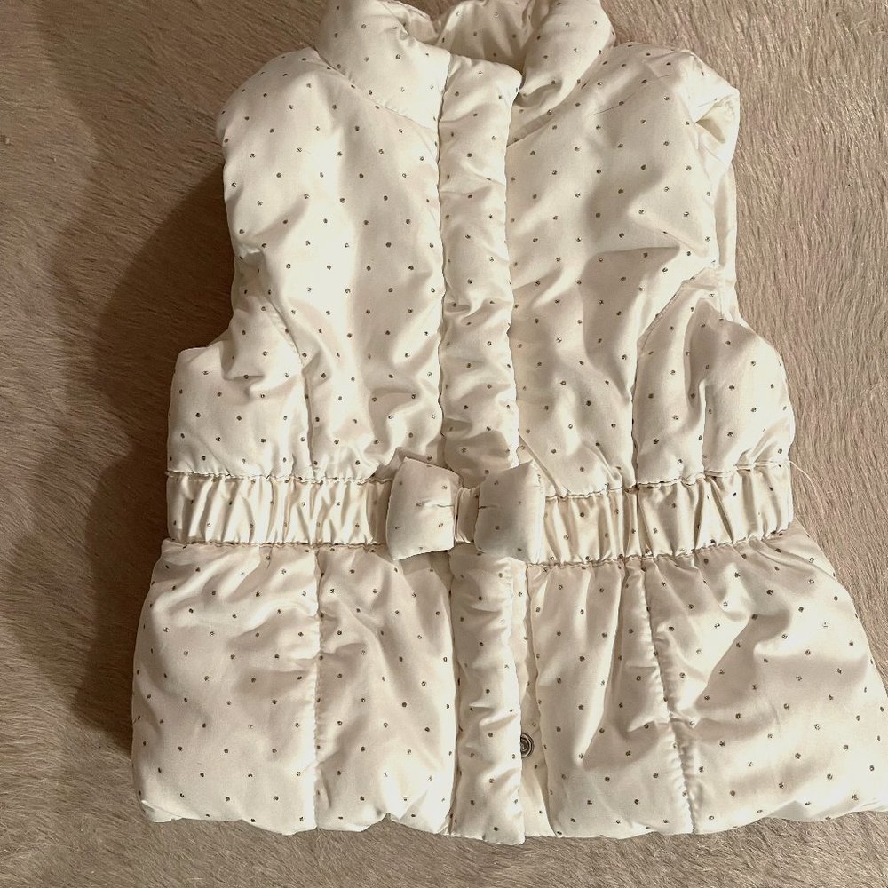 Mudpie White & Gold Puffer Vest - 12/18M
